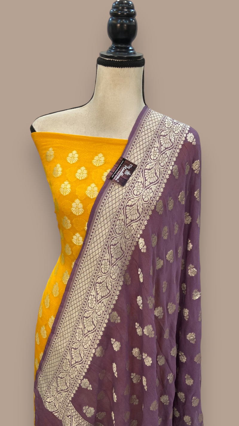 Khaddi Georgette Banarasi Dress material - The Handlooms