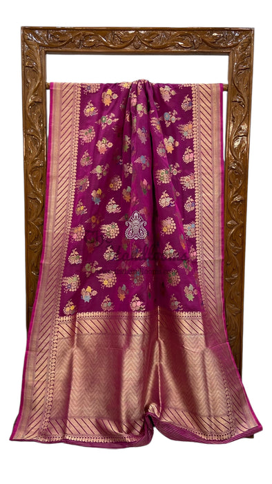 Pure Katan Silk Banarasi Handloom Saree - All over Sona Roopa kadiyal Jaal work