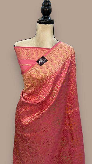 Pure Katan Silk Banarasi Handloom Saree - Tanchui Brocade With Meenakari