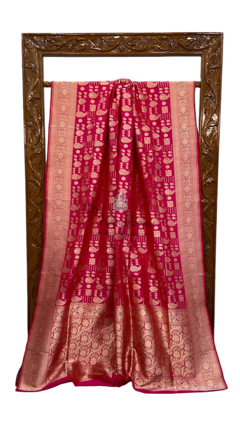 Pure Katan Silk Banarasi Handloom Saree - All over jaal work - The Handlooms