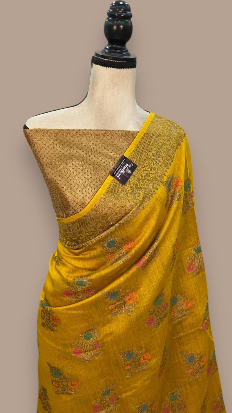 Moonga Georgette Handloom Banarasi Saree - The Handlooms