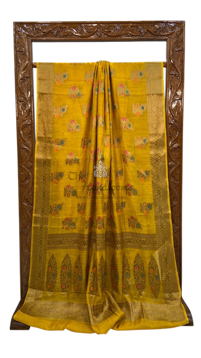 Moonga Georgette Handloom Banarasi Saree