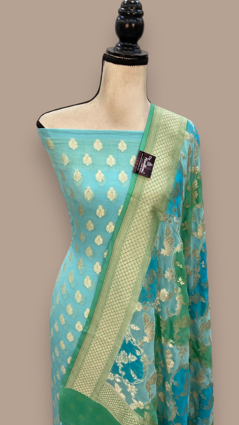 Khaddi Georgette Banarasi Dress material - The Handlooms