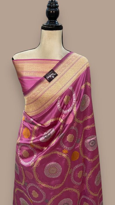 Ektara Pure Katan Silk Banarasi Handloom Saree - All over kadiyal Jaal work