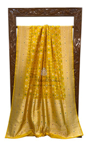 Pure Katan Silk Banarasi Handloom Saree - All over Jaal work With Meenakari - The Handlooms