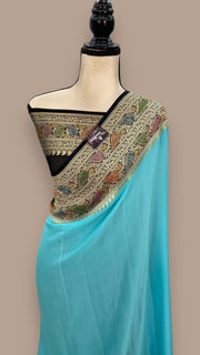 Khaddi Georgette Handloom Banarasi Saree - The Handlooms