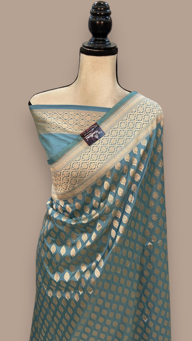 Pure Katan Silk Banarasi Handloom Saree - All over jaal work