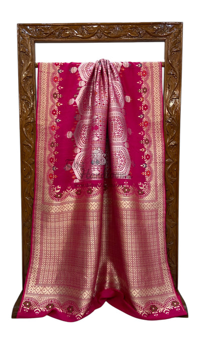 Tussar Georgette Handloom Banarasi Saree - Paithani Border