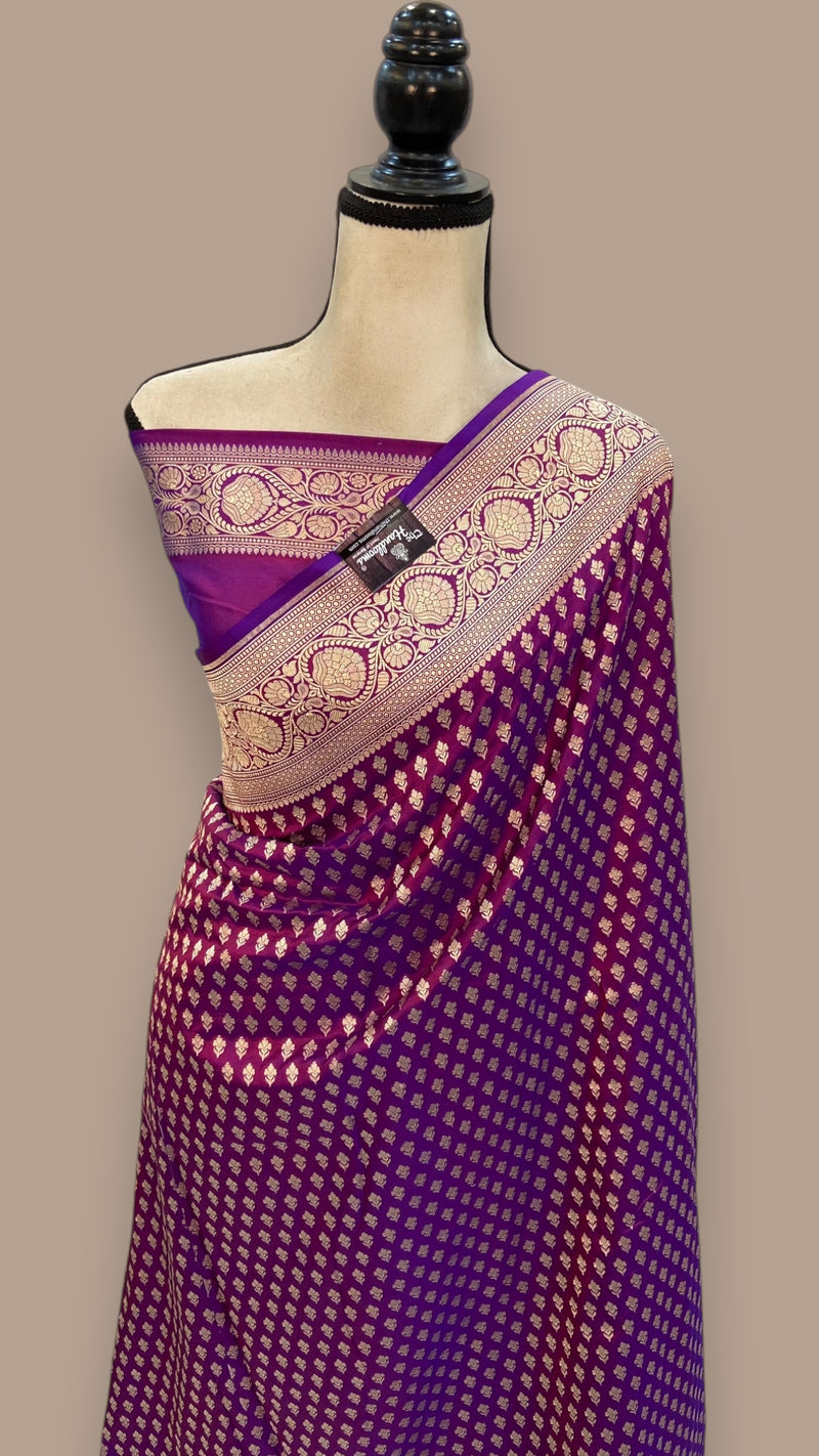 Pure Katan Silk Banarasi Handloom Saree - All over jaal work - The Handlooms