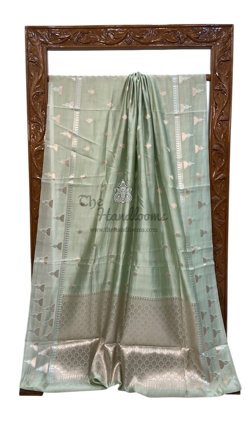 Pure Mango Silk Banarasi Handloom Saree - The Handlooms