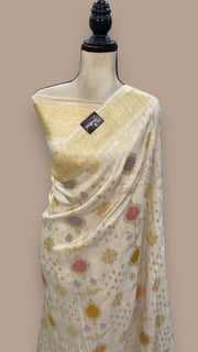 Pure Tussar Handloom Banarasi Saree - All over kadua Weaving - The Handlooms