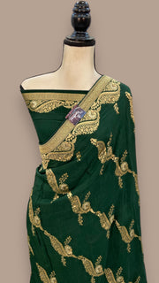 Pure Khaddi Crepe Silk Banarasi Saree - The Handlooms