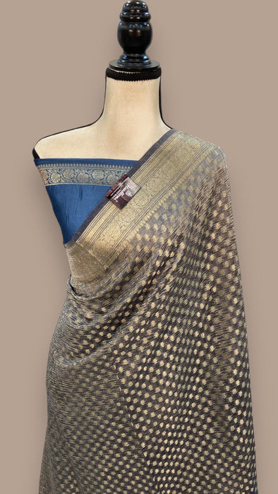 Pure Kora Tissue Handloom Banarasi Saree - Handwork