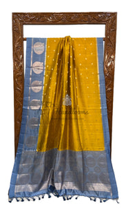 Pure Mango Silk Banarasi Handloom Saree - The Handlooms