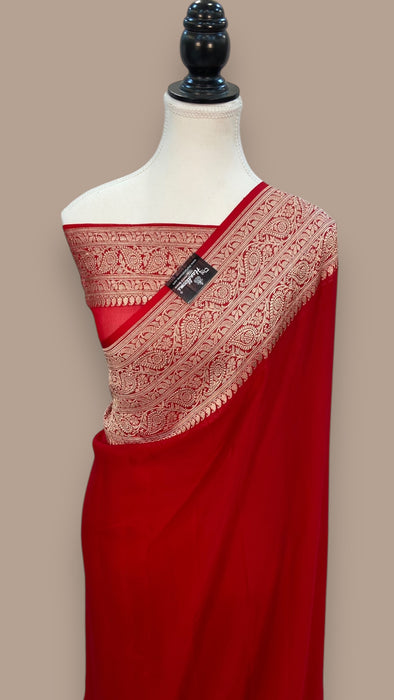 Khaddi Georgette Handloom Banarasi Saree