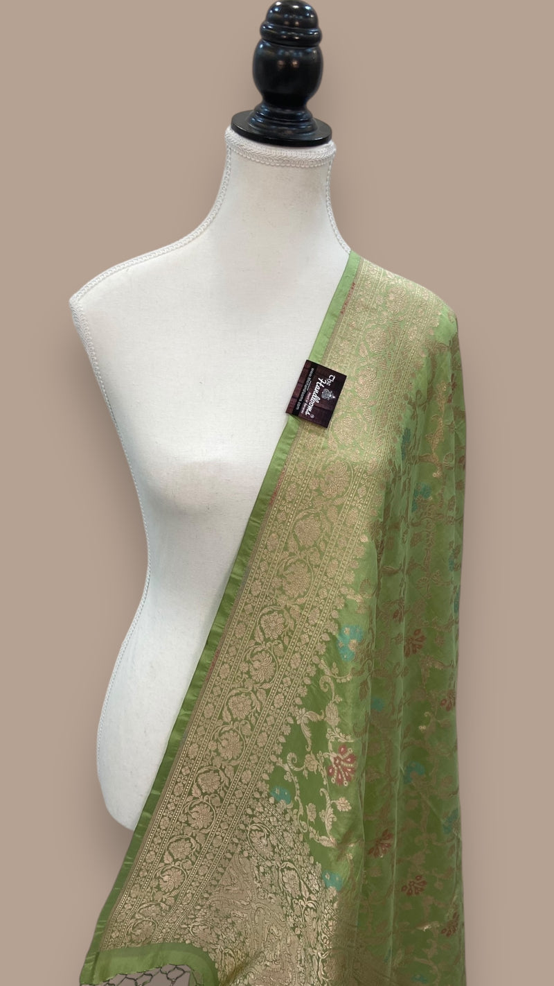 Pure Katan Silk Handloom Dupatta - The Handlooms