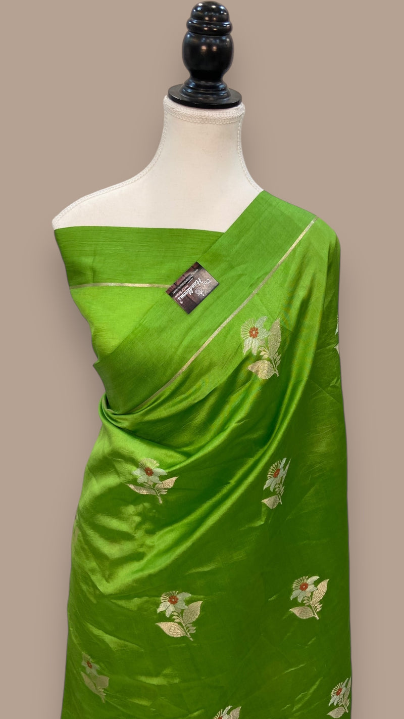 Pure Mango Silk Banarasi Handloom Saree - The Handlooms