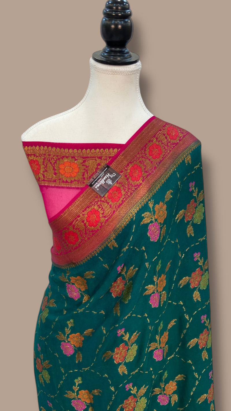 Pure Chiffon Khaddi Banarasi Saree - The Handlooms