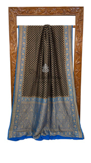Khaddi Georgette Handloom Banarasi Saree -  Antique zari - The Handlooms