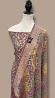 Tissue Khaddi Georgette Banarasi Dress material - The Handlooms