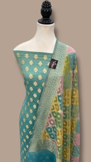 Tissue Khaddi Georgette Banarasi Dress material - The Handlooms