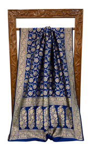 Pure Katan Silk Banarasi Handloom Saree - All Over Jaal Work - The Handlooms