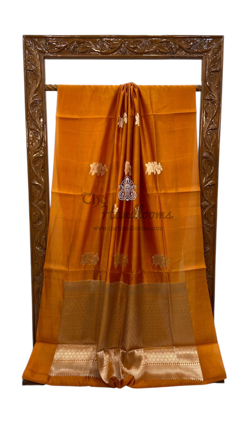 Pure Mango Silk Banarasi Handloom Saree - The Handlooms