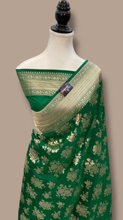 Pure Katan Silk Banarasi Handloom Saree - All over Jaal work - The Handlooms