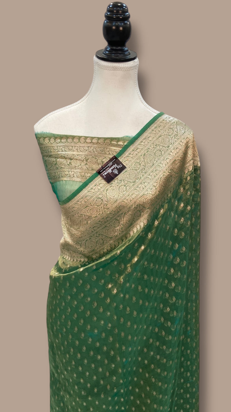 Pure Kora Tissue Handloom Banarasi Saree - The Handlooms