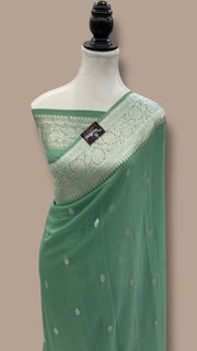 Pure Georgette Banarasi Handloom Saree - The Handlooms