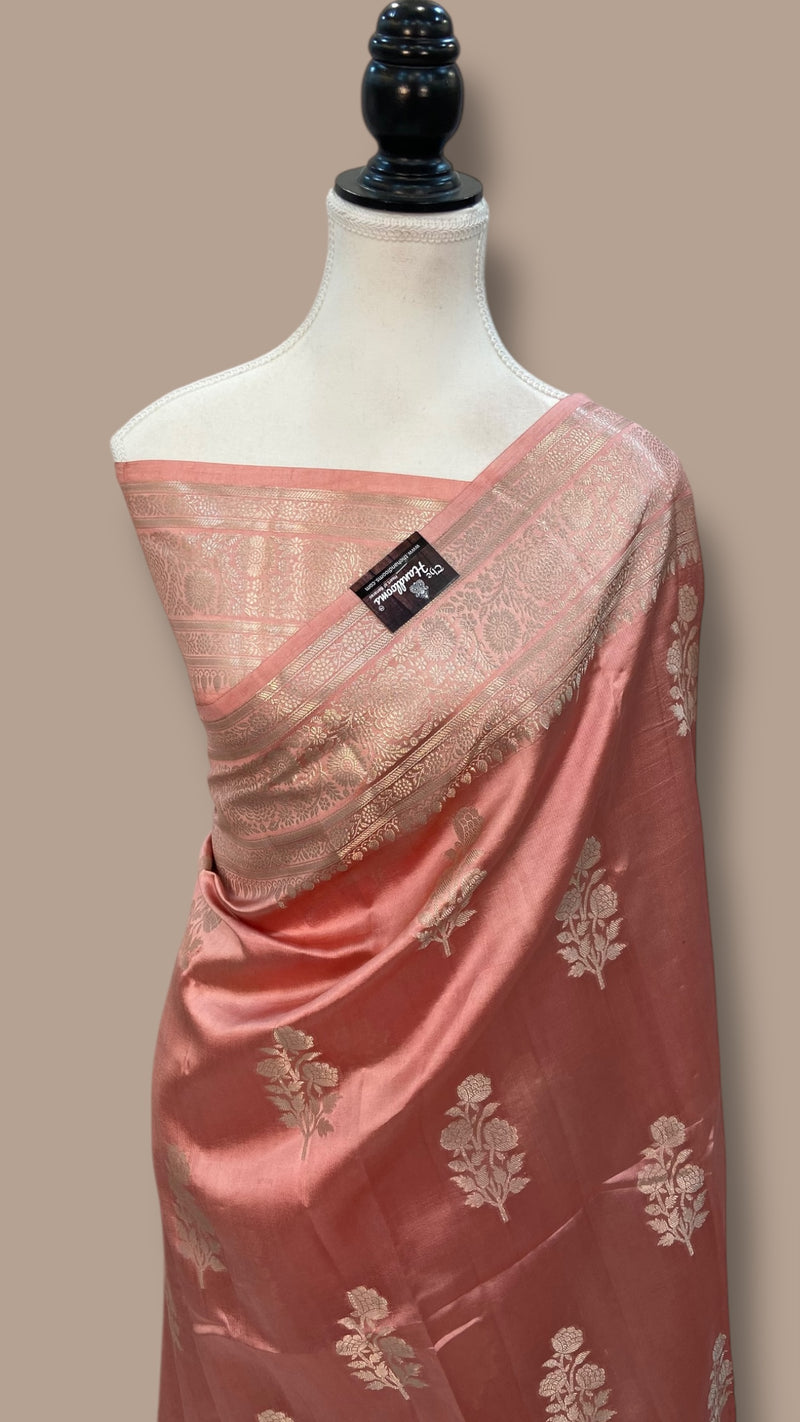 Pure Mango Silk Banarasi Handloom Saree - The Handlooms