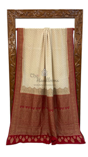 Pure Khaddi Crepe Georgette Handloom Banarasi Saree - The Handlooms