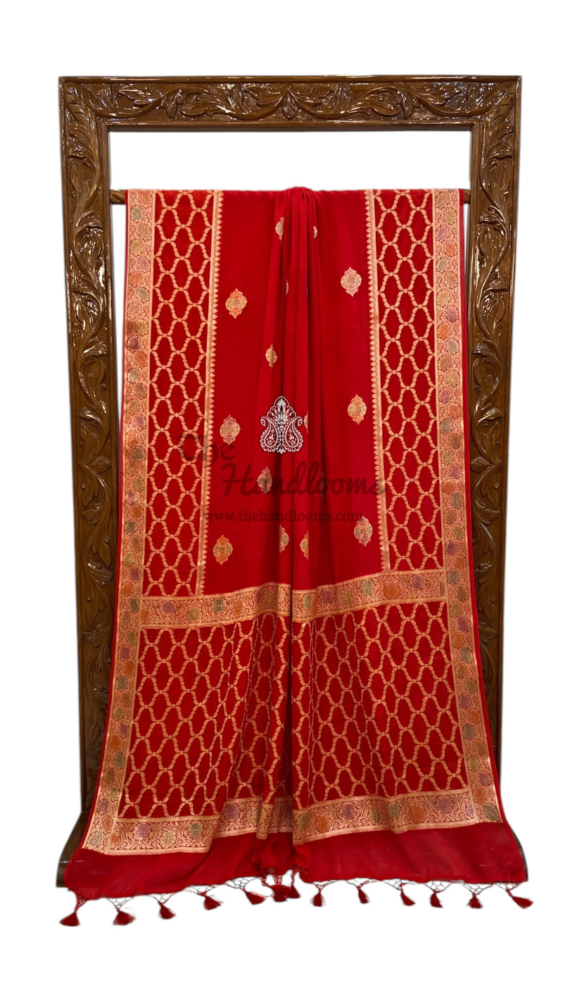 Pure Chiffon Khaddi Banarasi Saree - The Handlooms