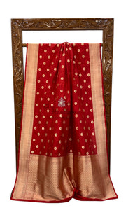 Pure Katan Silk Banarasi Handloom Saree - All over Jaal work - The Handlooms