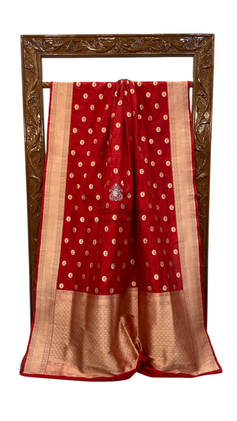 Pure Katan Silk Banarasi Handloom Saree - All over Jaal work - The Handlooms