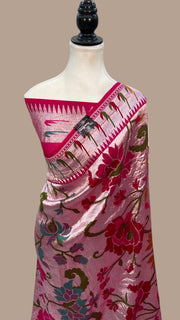 Pure Tussar Georgette Brocade Handloom Banarasi Saree - The Handlooms