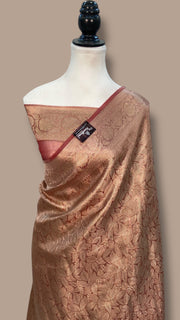Pure Kora Tissue Tanchui Handloom Banarasi Saree - The Handlooms