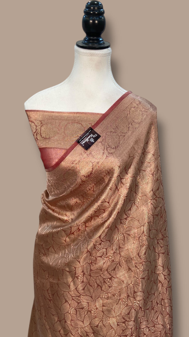 Pure Kora Tissue Tanchui Handloom Banarasi Saree - The Handlooms
