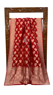 Pure Katan Silk Banarasi Handloom Saree - All over Jaal Work With Meenakari - The Handlooms