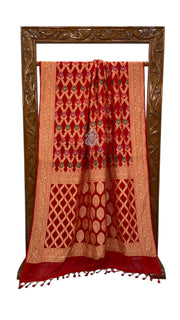 Pure Georgette Banarasi Handloom Saree - with meenakari work - The Handlooms