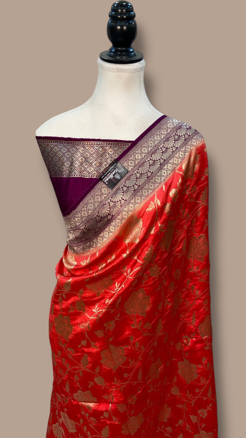 Pure Dupion Silk Banarasi Handloom Saree - The Handlooms