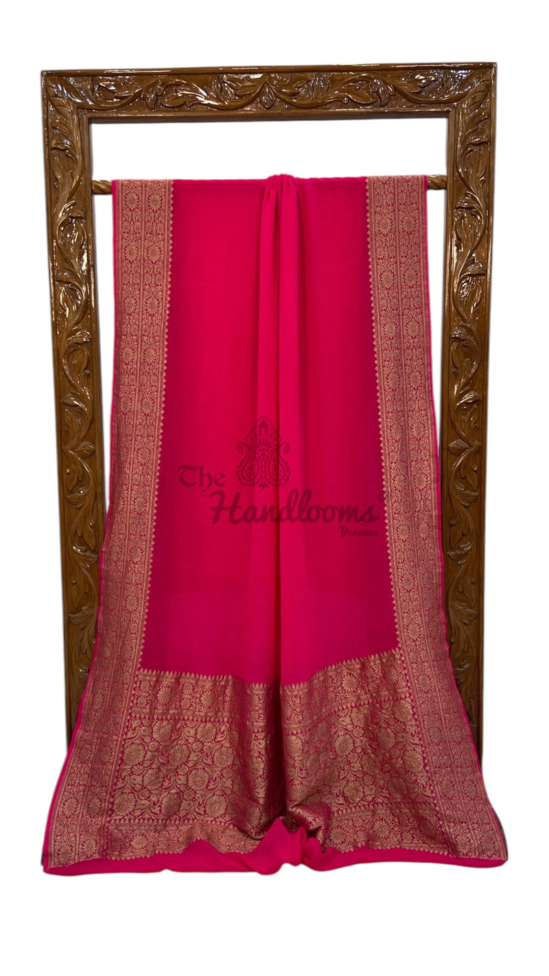 Pure Khaddi Georgette Handloom Banarasi Saree - The Handlooms