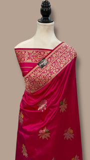 Pure Katan Silk Banarasi Handloom Saree - All over Sona Roopa Kadua Boota with Meenakari - The Handlooms