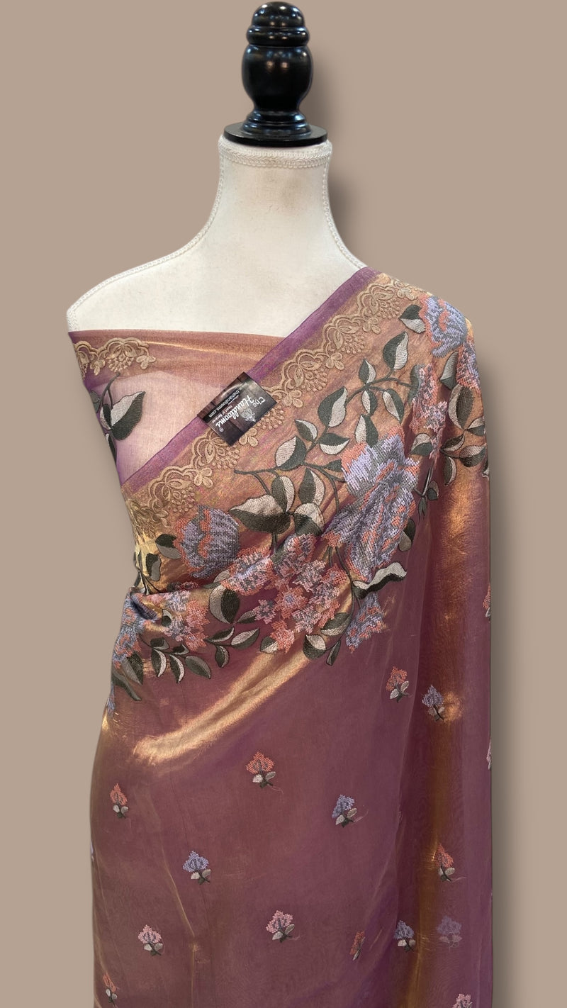 Pure Tissue Handloom Banarasi Saree With Chikankari - The Handlooms