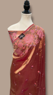 Pure Tissue Handloom Banarasi Saree with Chikankari - The Handlooms