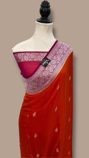 Pure Georgette Banarasi Handloom Saree - The Handlooms