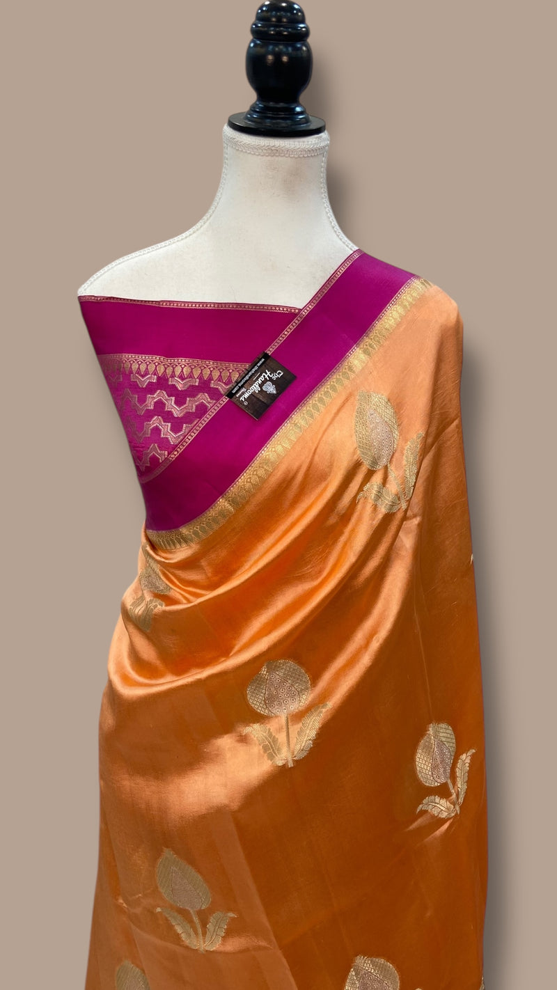 Pure Mango Silk Banarasi Handloom Saree - The Handlooms