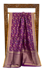 Pure Katan Silk Banarasi Handloom Saree - All Over Jaal Work With Meenakari - The Handlooms