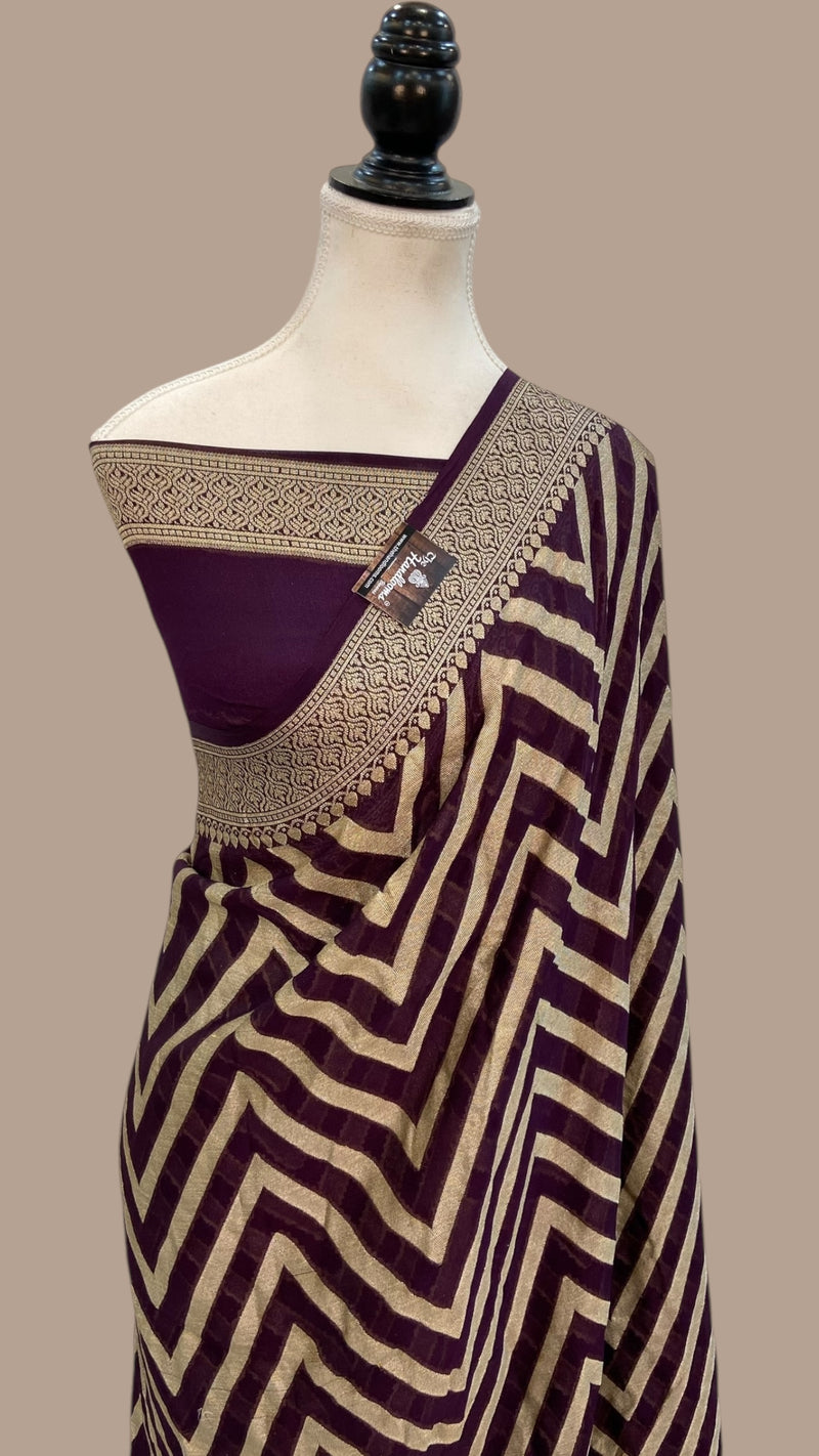 Pure Chiffon Khaddi Banarasi Saree - The Handlooms