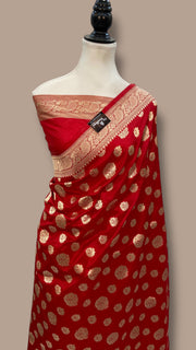 Deepika Padukone in Pure Katan Silk Banarasi Handloom Saree - All Over Motifs - The Handlooms